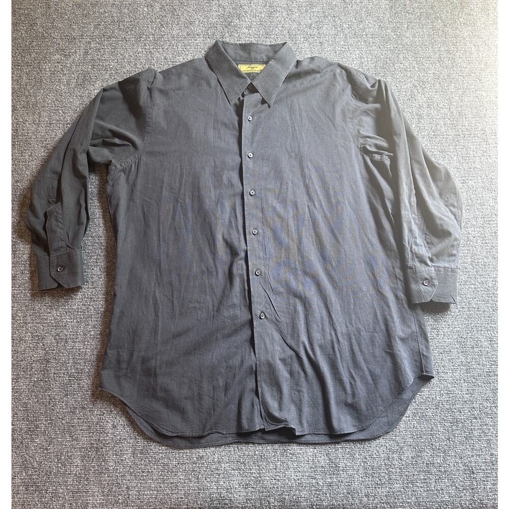 INNOCENTI ORO HAND TAYORED TOM JAMES Men's Dress Shirt Oxford Cloth SZ XL